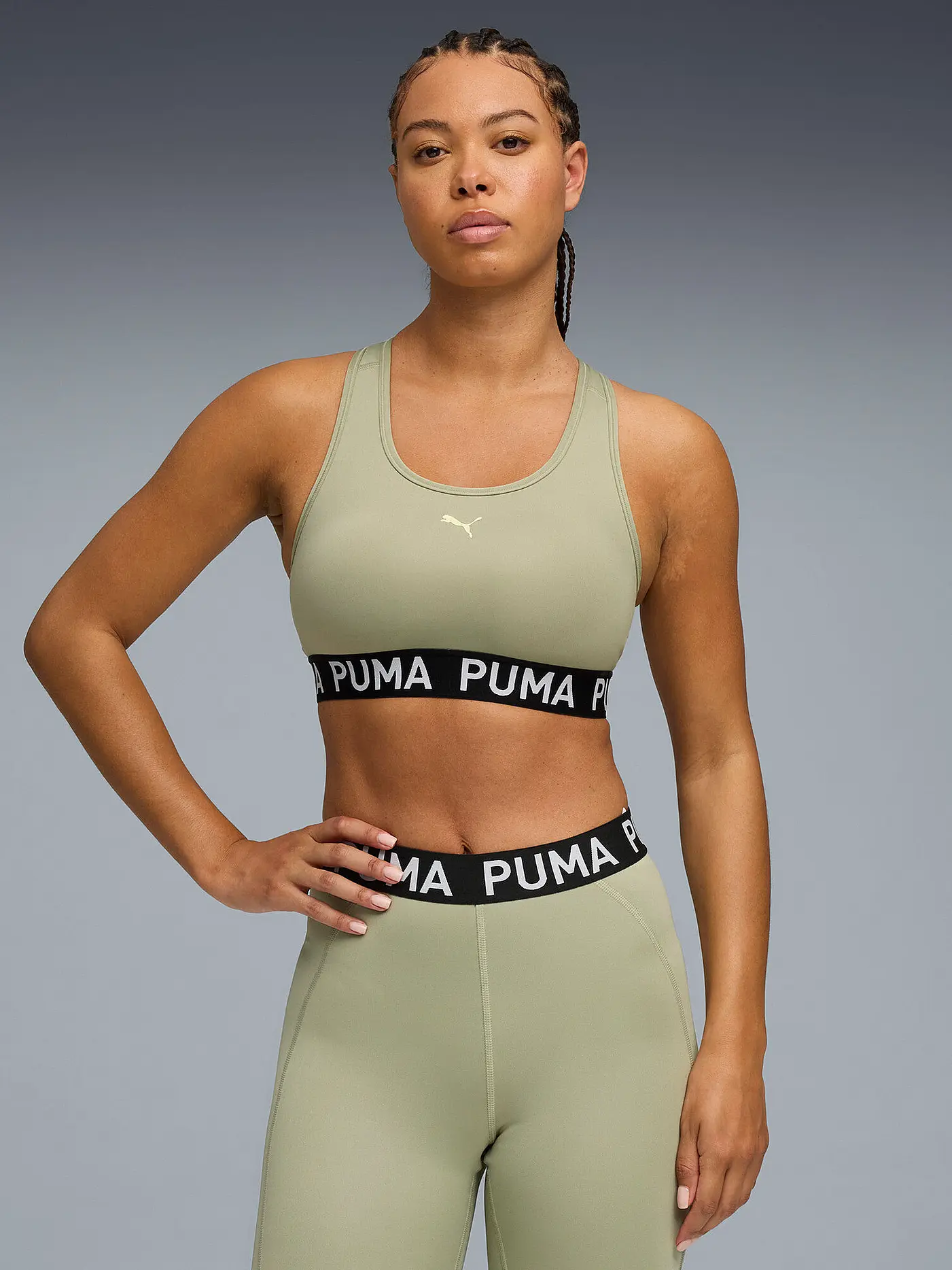 PUMA | Damen Sport-BH Keeps Elastic Logo Medium Support | hellgrün