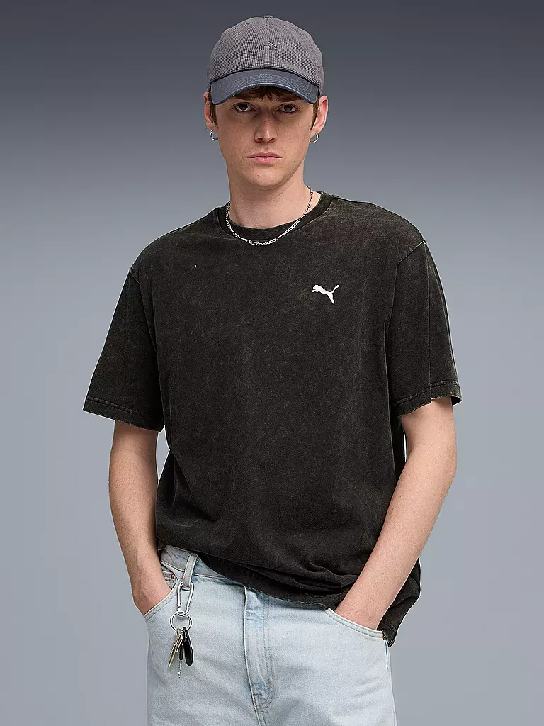 PUMA | Herren T-Shirt ESS ELEVATED Relaxed Wash | dunkelrot