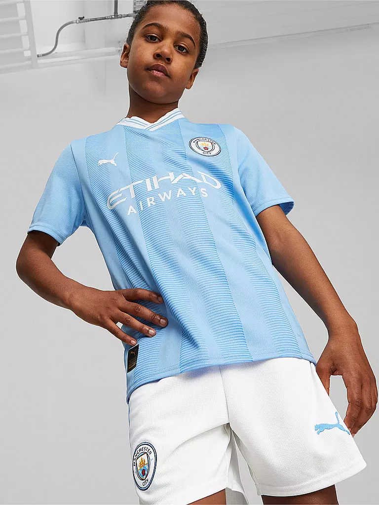 PUMA | Kinder  Heimtrikot Manchester City F.C. Replica 23/24 | blau