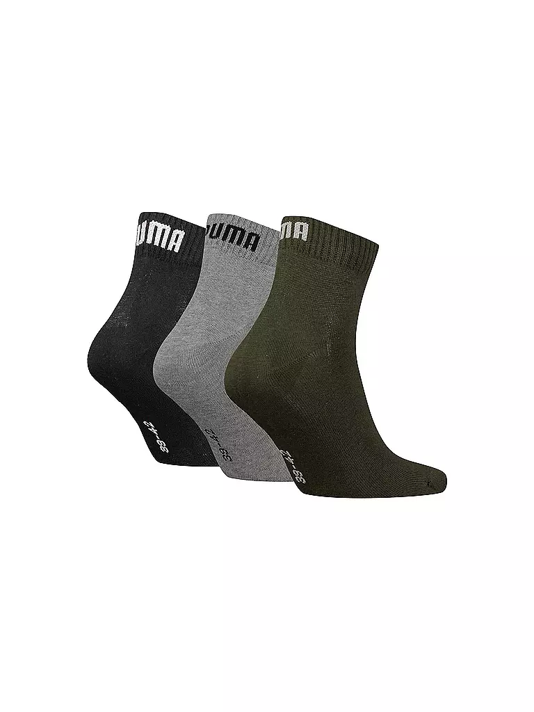 PUMA | Socken Quarter 3er Pkg.  | olive