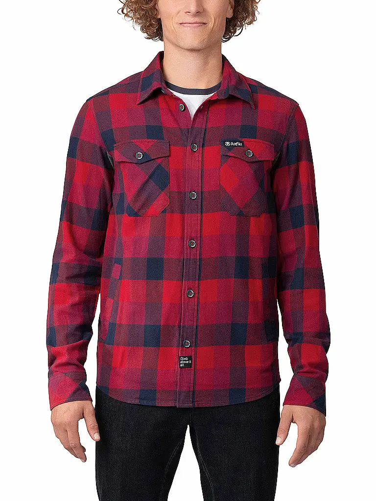 RAFIKI | Herren Kletterhemd Virage Flannel | Dunkelrot