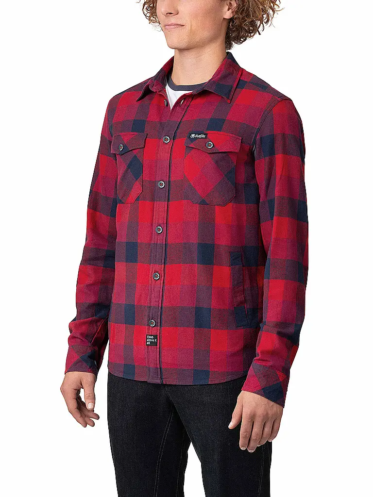 RAFIKI | Herren Kletterhemd Virage Flannel | Dunkelrot
