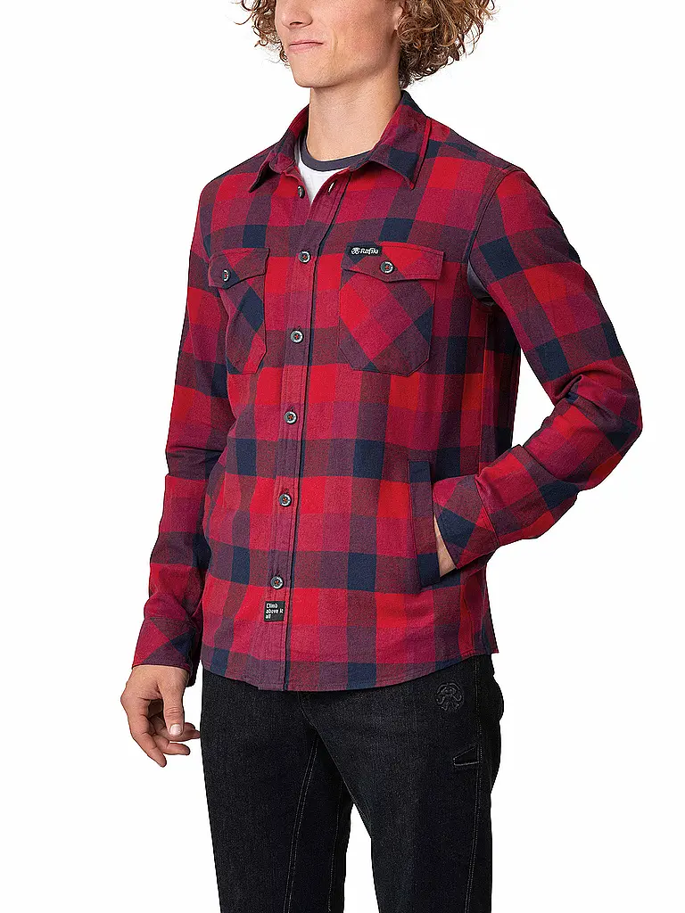 RAFIKI | Herren Kletterhemd Virage Flannel | Dunkelrot