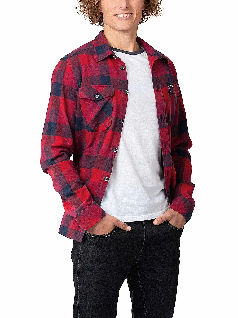 RAFIKI | Herren Kletterhemd Virage Flannel | Dunkelrot