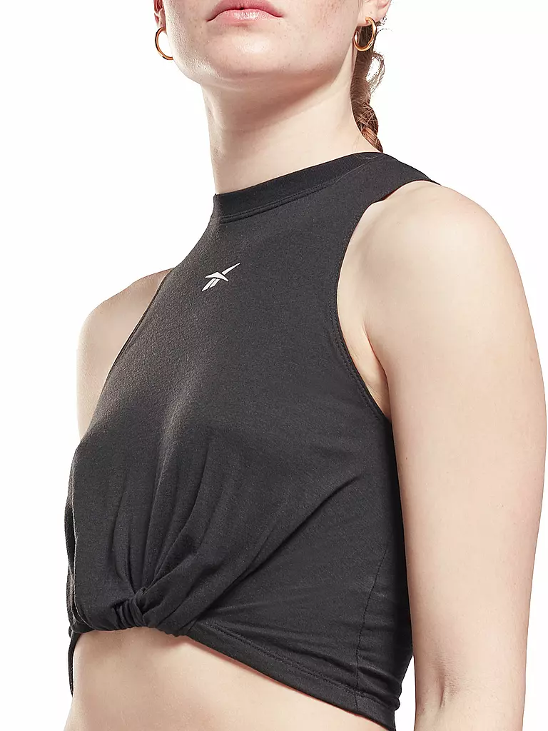 REEBOK | Damen Yogashirt Studio Gathered Solid | schwarz