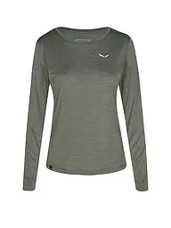 SALEWA | Damen Funktionsshirt Puez Melange Dry'Ton | dunkelgrün
