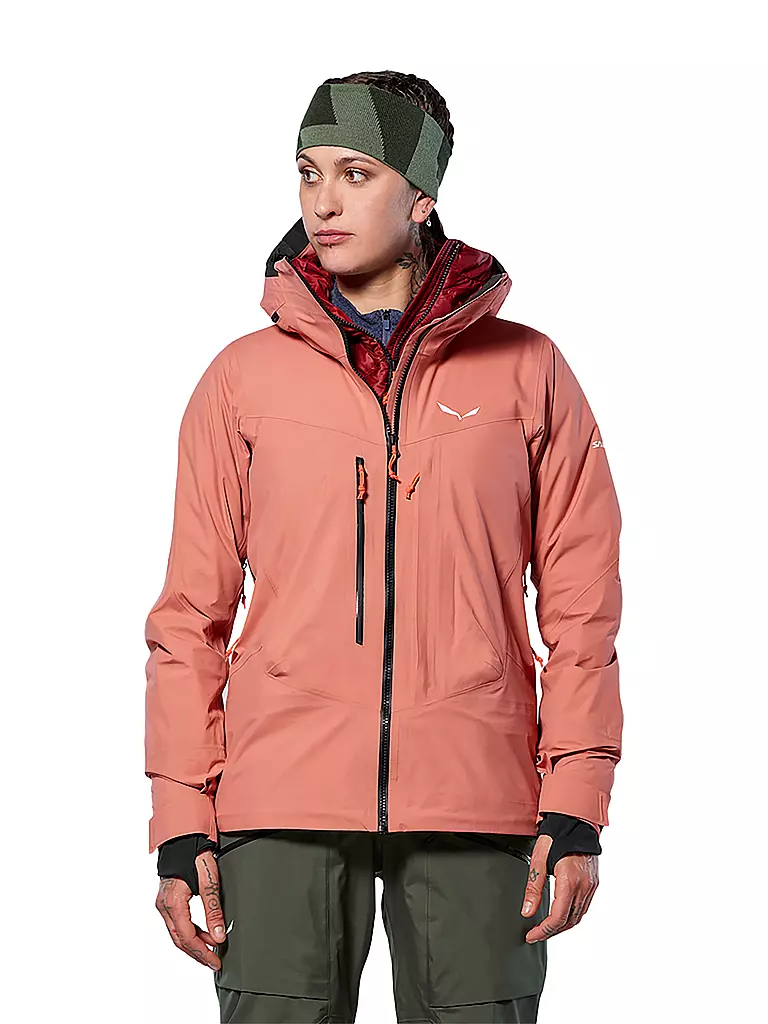 SALEWA | Damen Tourenjacke Sella 3L PTX Hoodie | koralle