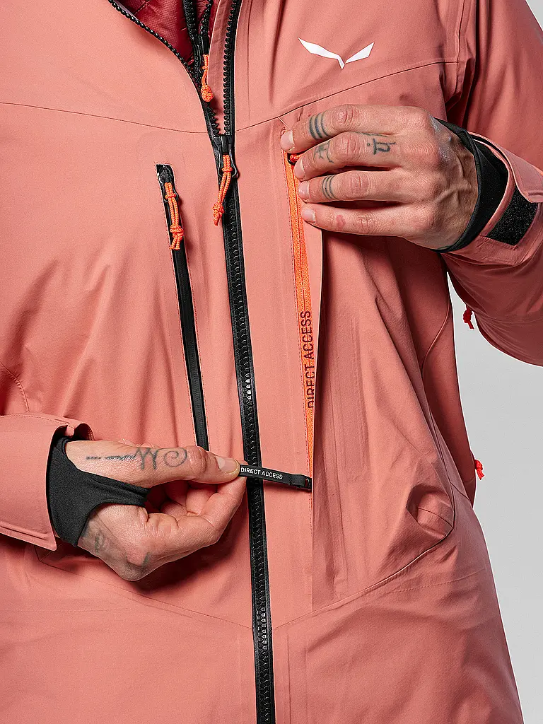 SALEWA | Damen Tourenjacke Sella 3L PTX Hoodie | koralle