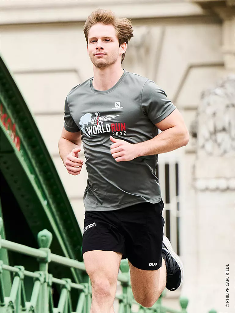 SALOMON | Herren Laufshirt Wings for Life World Run 2022 | grau