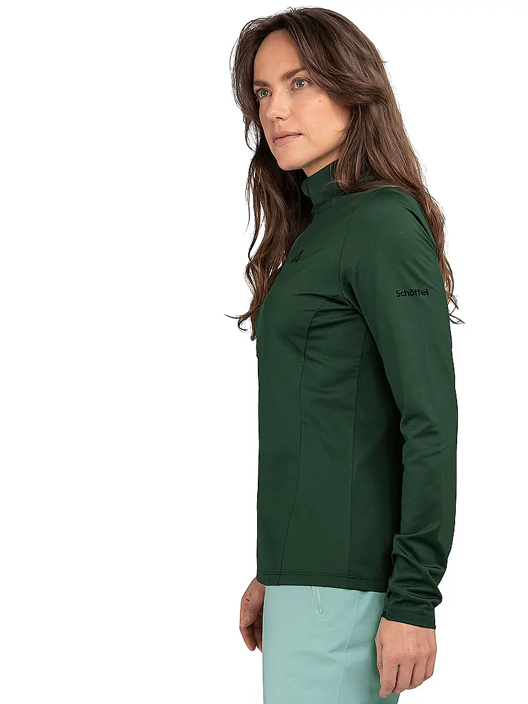 SCHÖFFEL | Damen Unterzieh Zipshirt Style Pine | dunkelgrün