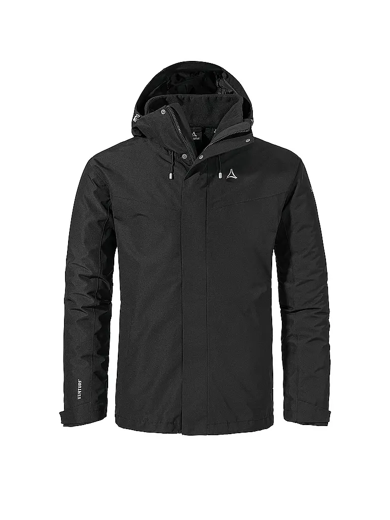 SCHÖFFEL | Herren Wanderjacke Okere eL 3in1 Hoodie | schwarz