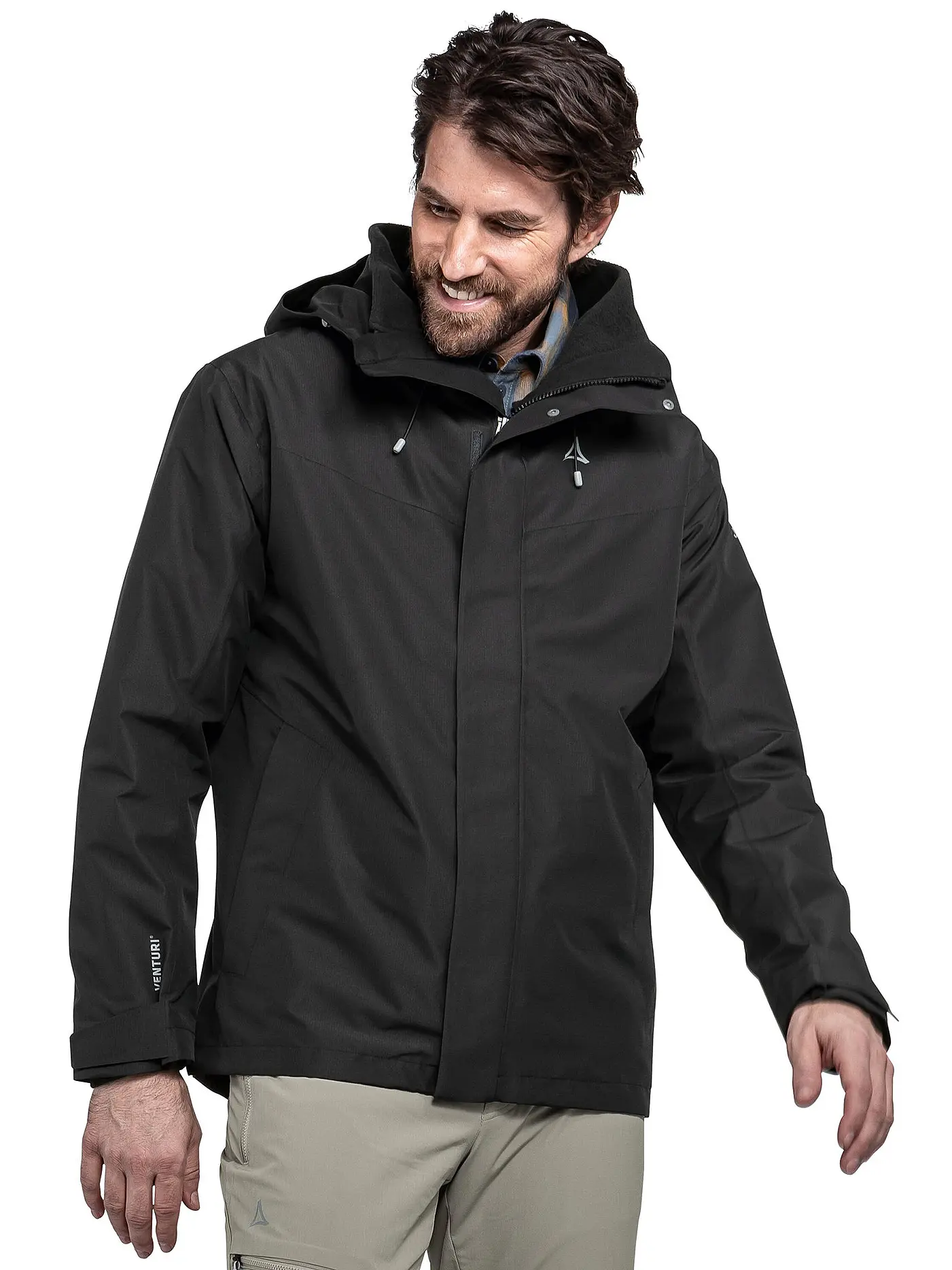 SCHÖFFEL | Herren Wanderjacke Okere eL 3in1 Hoodie | schwarz