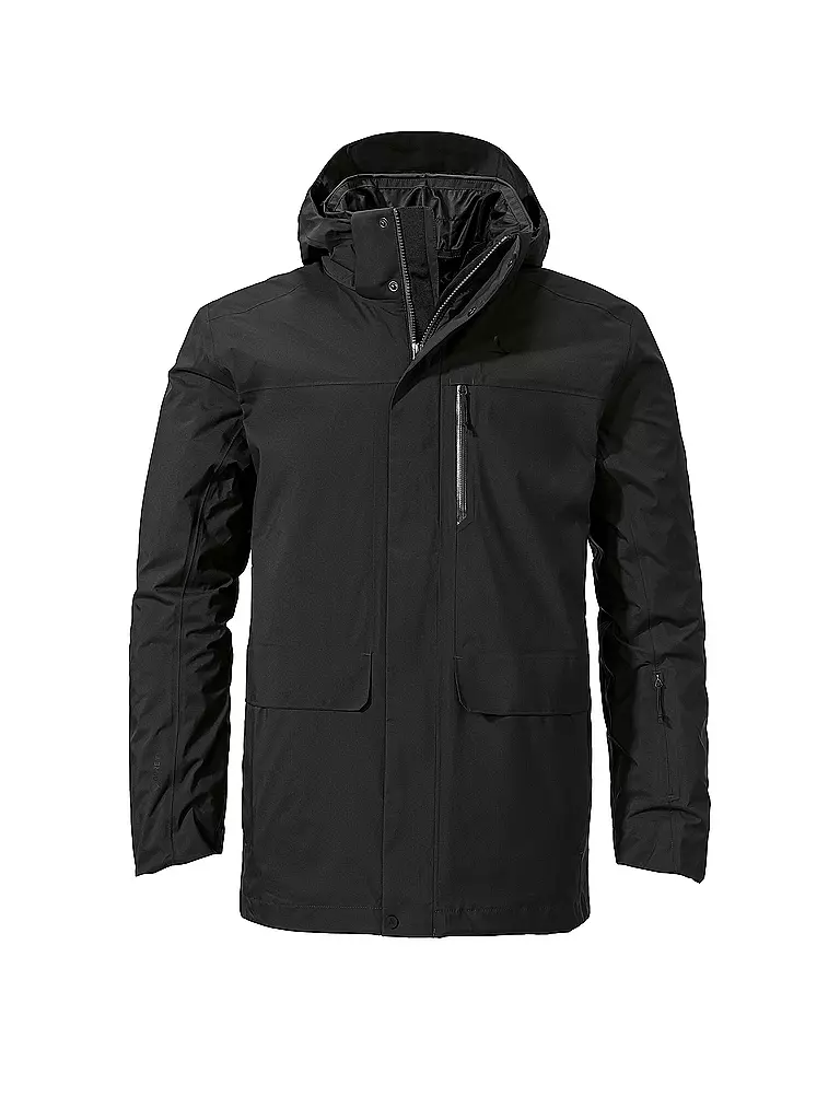 SCHÖFFEL | Herren Winterparka Barth 3in1 GTX Hoodie | schwarz