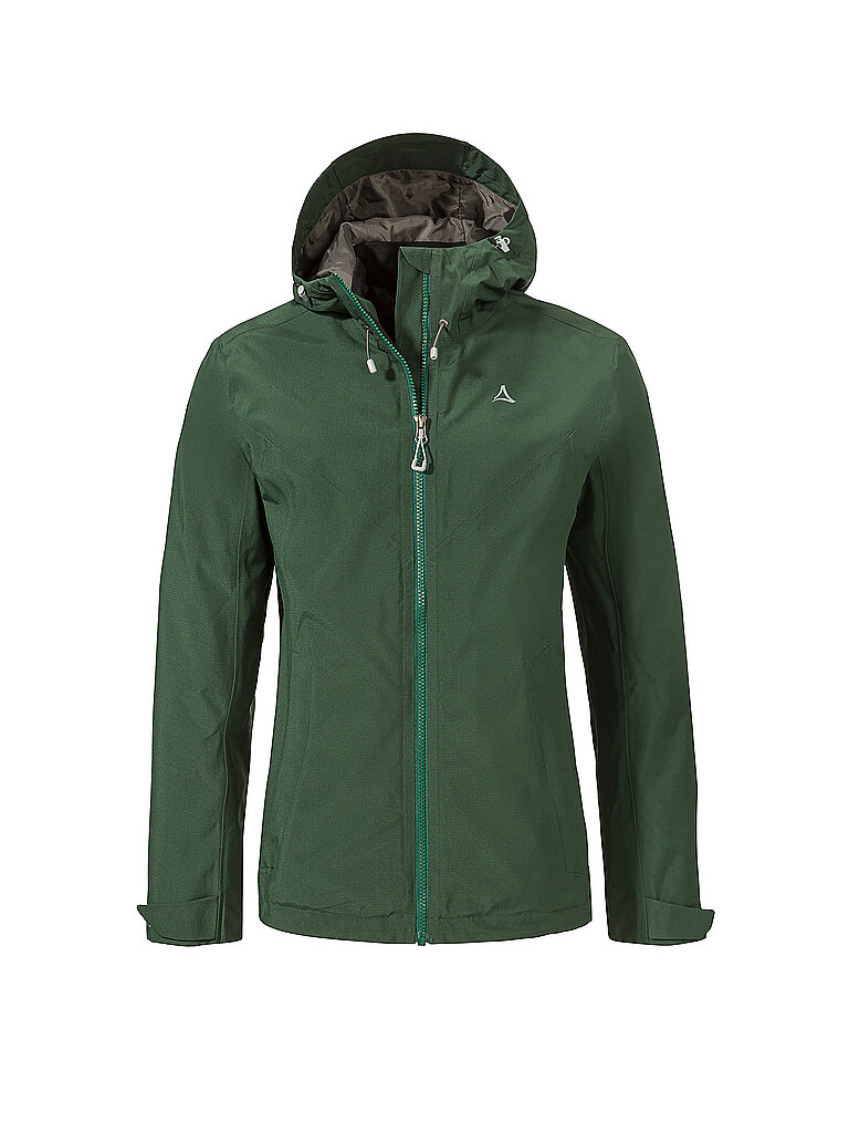 Schöffel SCHÖFFEL Damen Wanderjacke Yew 2L ZipIn Hoodie dunkelgrün | 34, dunkelgrün