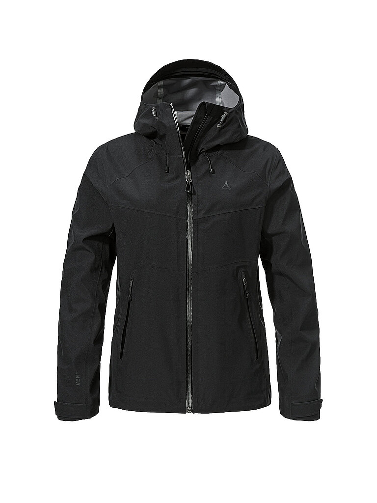 Schöffel SCHÖFFEL Damen Wanderjacke Cascata 3L Hoodie schwarz | 40, schwarz