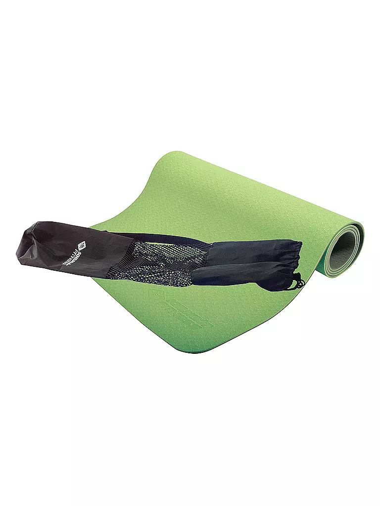 SCHILDKRÖT |  Bicolor Yogamatte, Lime-Anthrazit, 4mm, PVC-frei, im Carrybag | 