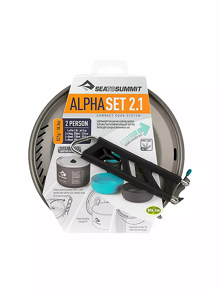 SEA TO SUMMIT | Camping Kochset Alpha Cookset 2.1 | grau