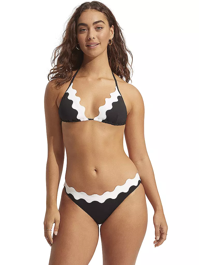 SEAFOLLY | Damen Bikinihose Ric Rac Hipster | schwarz