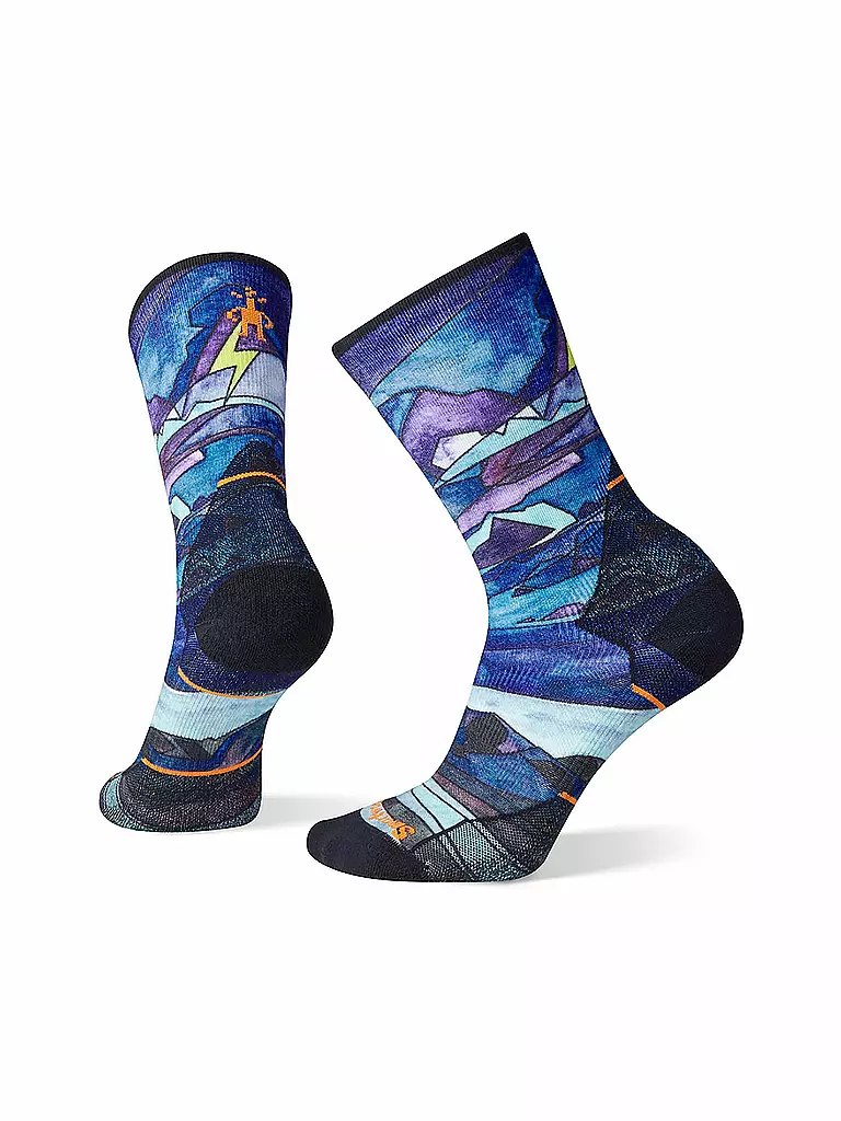 SMARTWOOL | Damen Wandersocken Athlete Edition Run Print Crew | blau