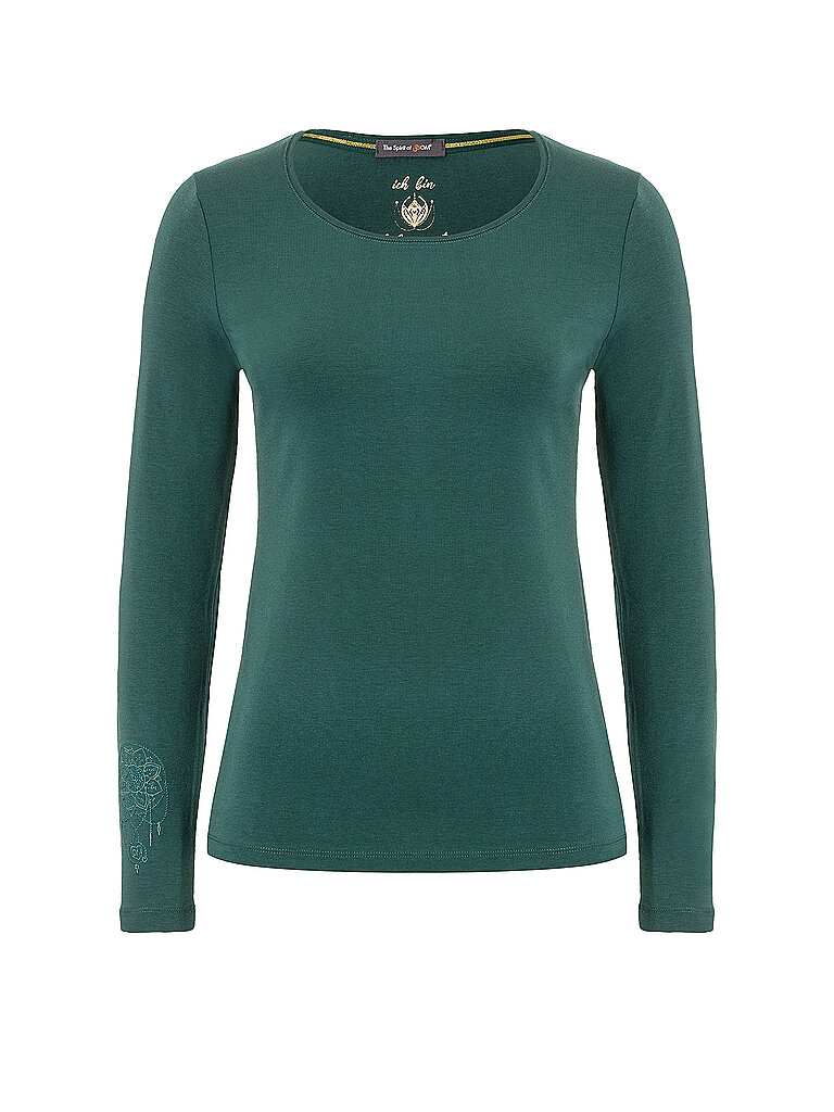 SPIRIT OF OM SPIRIT OF OM Damen Yogashirt Chakra-Flower Bambus dunkelgrün | XS, dunkelgrün