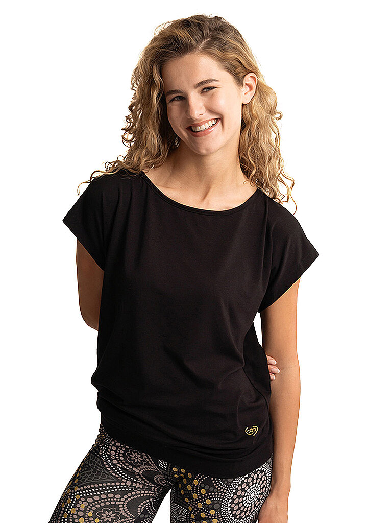 SPIRIT OF OM Damen Yogashirt Jangama schwarz | M