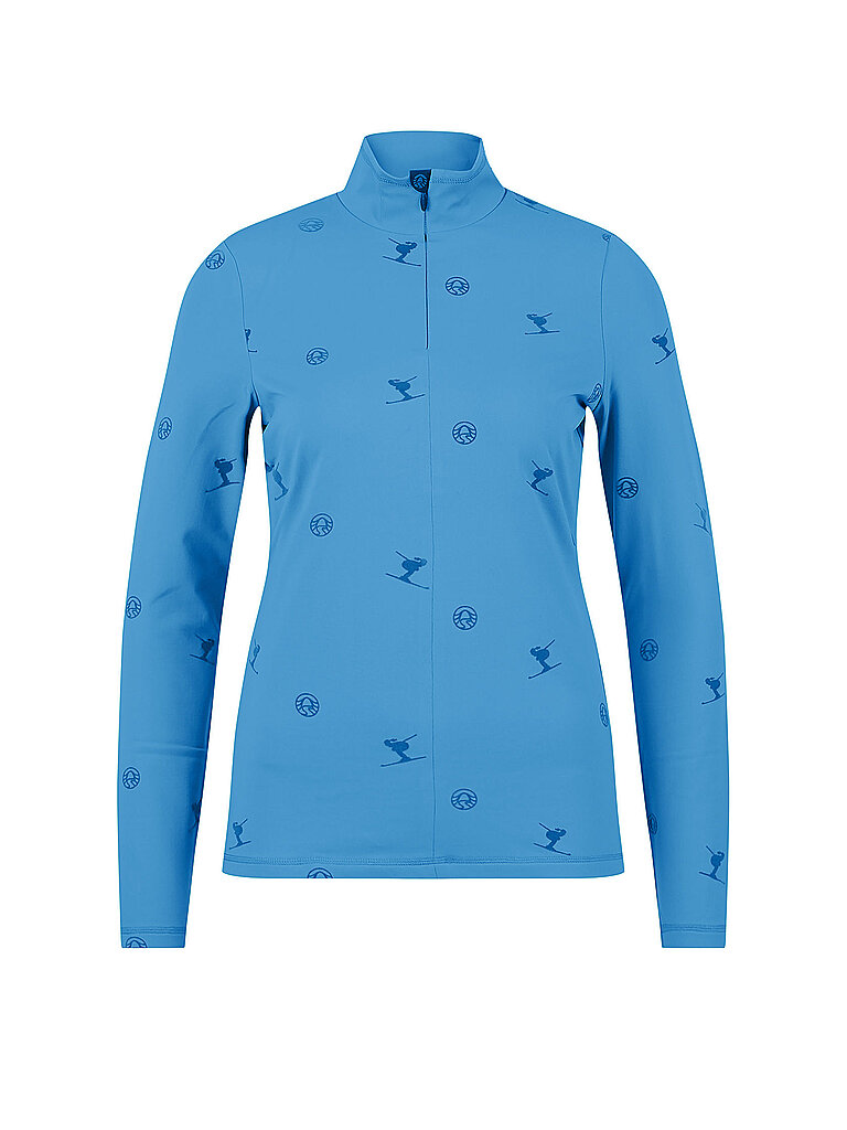 Sportalm SPORTALM Damen Unterzieh Zipshirt im Allover-Flockprint blau | 36, blau