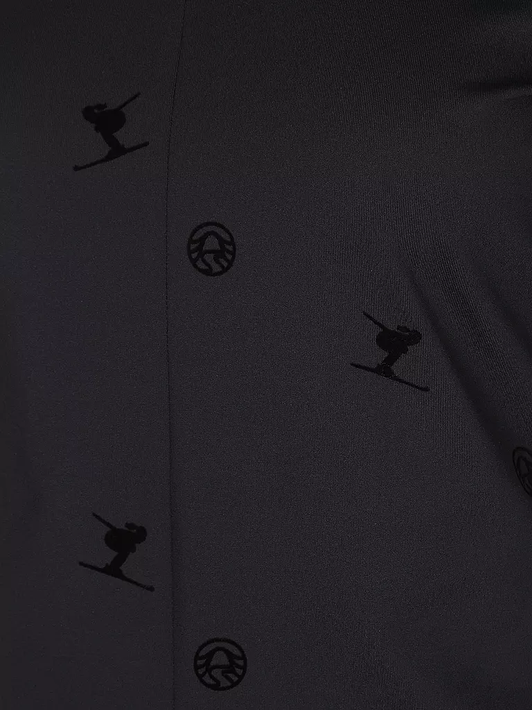 SPORTALM | Damen Unterzieh Zipshirt mit Flock-Print  | schwarz