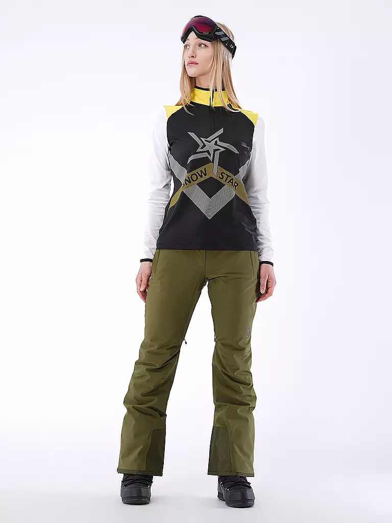 SPORTALM | Damen Unterzieh Zipshirt mit Folien-Print | gelb