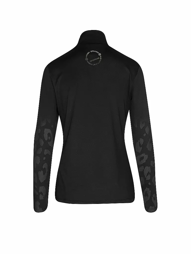 SPORTALM | Damen Unterzieh Zipshirt mit Motiv in metallic icegold  | schwarz