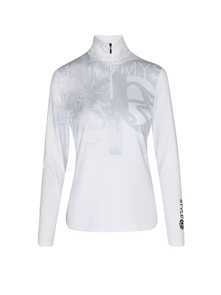 SPORTALM | Damen Unterzieh Zipshirt mit Wordingdruck  | weiss