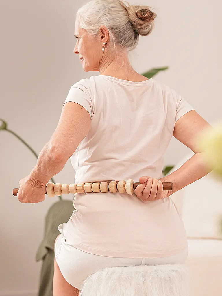 STYLEHOLZ | Faszienstab Woodstick FLEX | Hellbraun