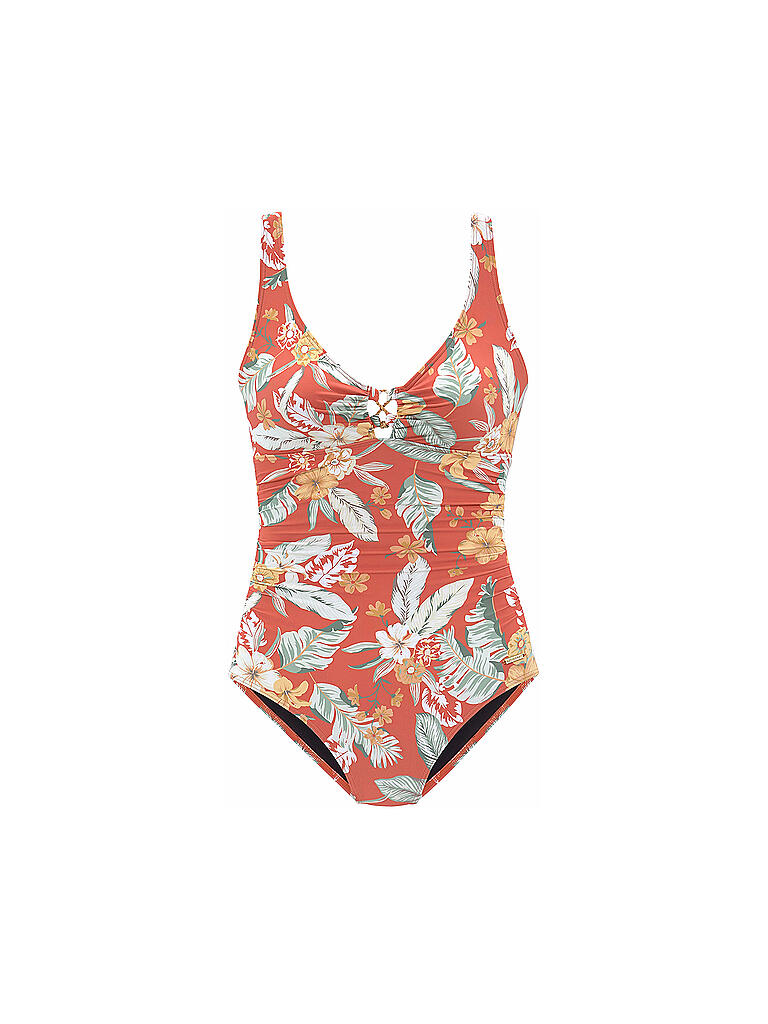 Sunseeker damen badeanzug rust print orange