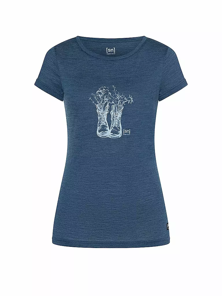 SUPER NATURAL | Damen Funktionsshirt Blooming Boots | blau