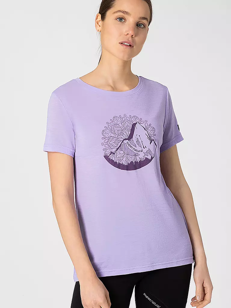 SUPER NATURAL | Damen Funktionsshirt Mountain Mandala | lila