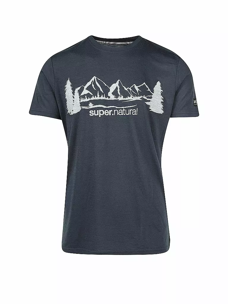 SUPER NATURAL | Herren T-Shirt Mountain Range | blau