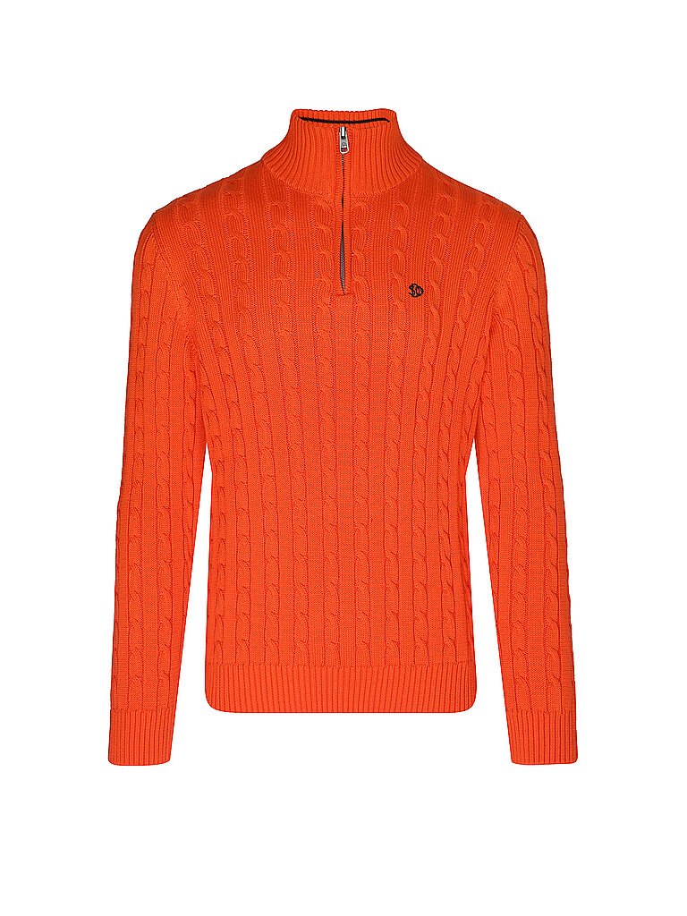 Superdry SUPERDRY Herren Sweater Preppy Cotton Cable 1/2 Zip orange | S, orange