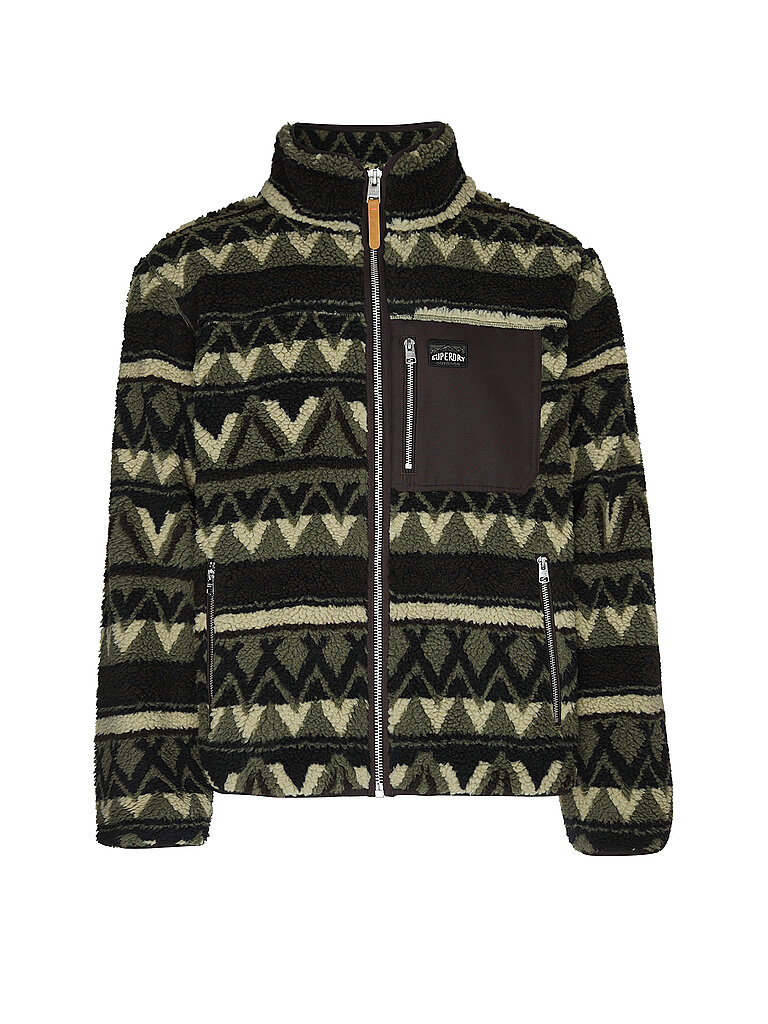 Superdry SUPERDRY Herren Fleecejacke Abstract olive | S, olive