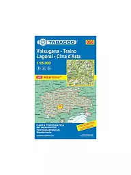 TABACCO | Wanderkarte 058 - Valsugana, Tesino, Lagorai, Cima d'Asta 1:25.000 | keine Farbe