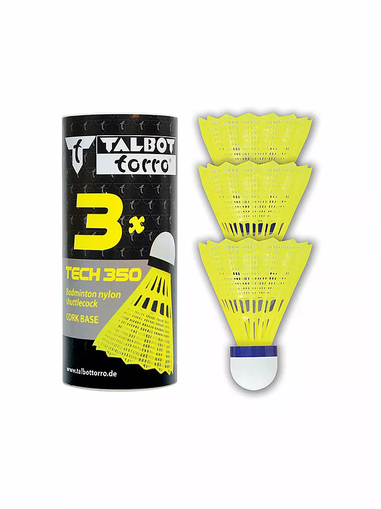TALBOT TORRO | Badmintonbälle Tech 350 3er Dose | gelb