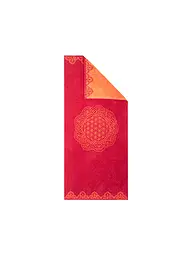 THE SPIRIT OF OM | Badetuch Happy Flower of Life sonnengruß/koralle | dunkelrot