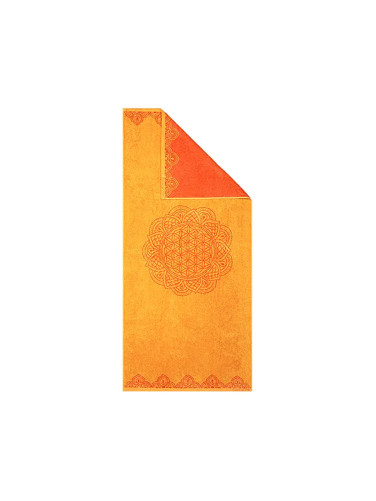 THE SPIRIT OF OM | Badetuch Happy Flower of Life sonnengruß/koralle | orange