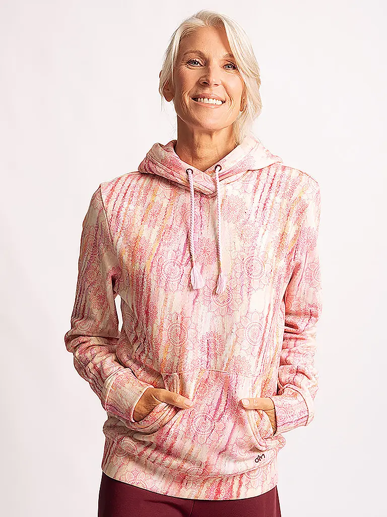 THE SPIRIT OF OM | Damen Yoga Hoodie Sarva Patala | Rosa