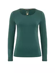 THE SPIRIT OF OM | Damen Yogashirt Chakra-Flower Bambus | dunkelgrün