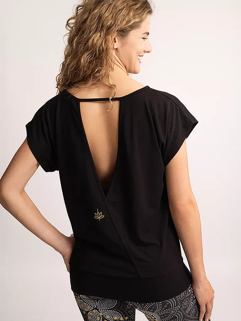 THE SPIRIT OF OM | Damen Yogashirt Jangama | schwarz