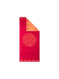 THE SPIRIT OF OM | Liegetuch Happy Flower of Life rubinrot/koralle | dunkelrot