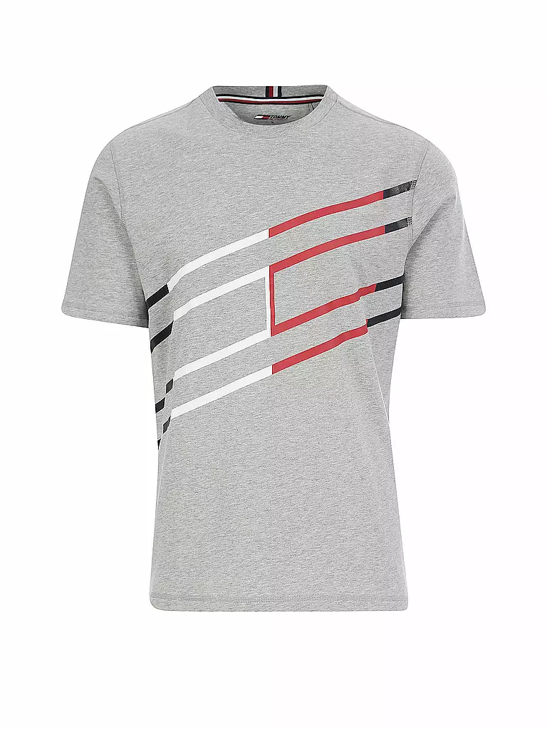 TOMMY SPORT | Herren T-Shirt mit abstraktem Print | grau