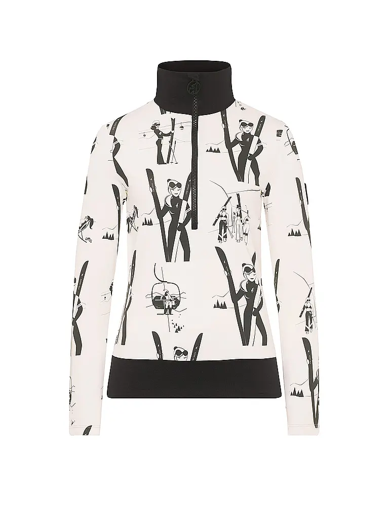 TONI SAILER | Damen Unterzieh Zipshirt Wieka Print | weiss
