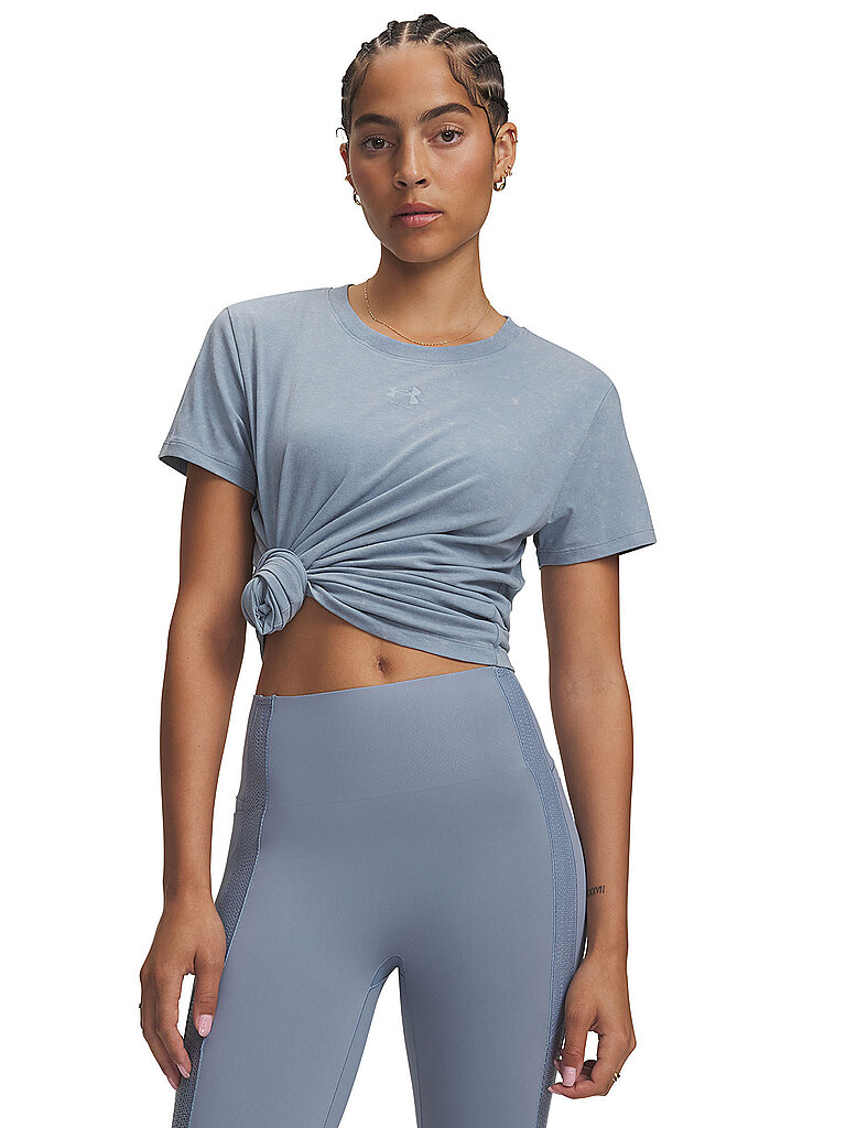 UNDER ARMOUR Damen T-Shirt UA Rival Cotton Wash hellblau | M