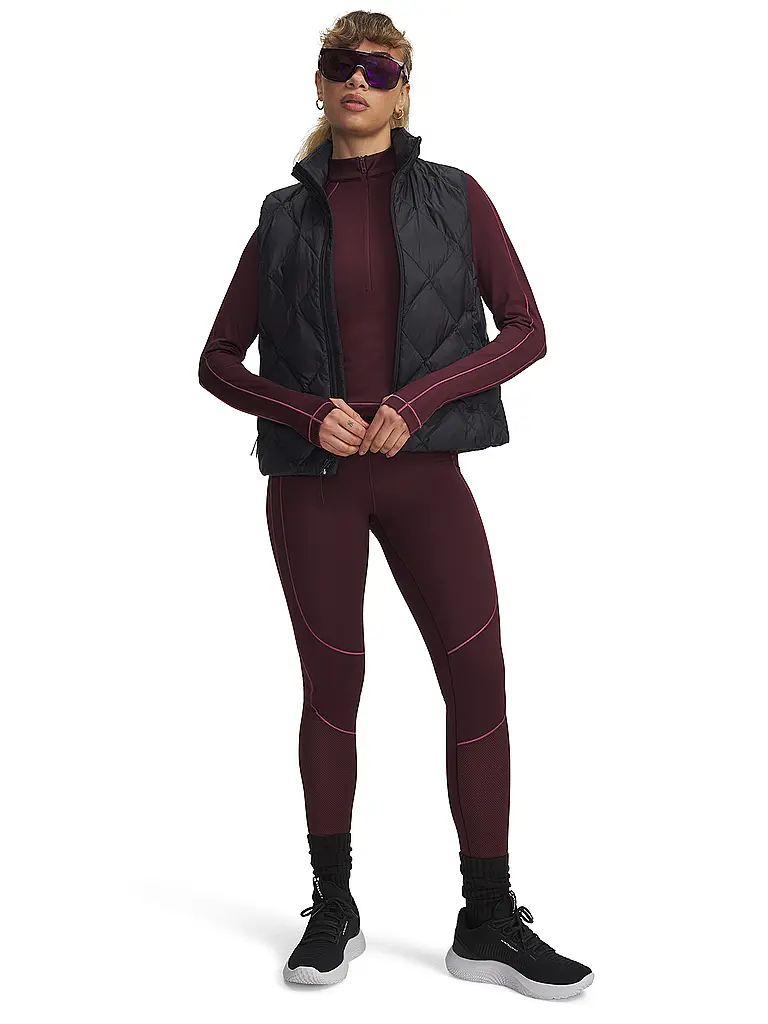 UNDER ARMOUR | Damen Fitness Zipshirt ColdGear® | dunkelrot