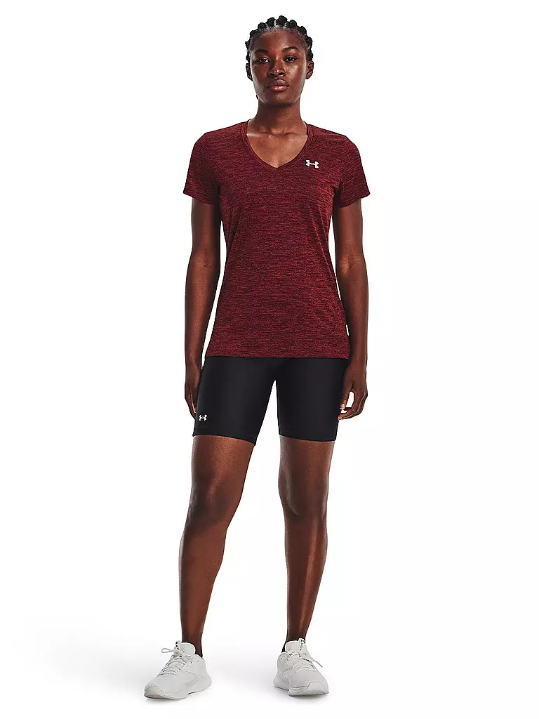 UNDER ARMOUR | Damen Fitnessshirt UA Tech™ Oberteil mit Twist-Effekt und V-Ausschnitt | rot